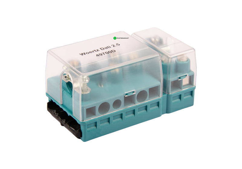 DALI-liitäntärasia 5-napainen + väyläliitäntä 5G2,5mm²+2x1,5mm² lattakaapelille