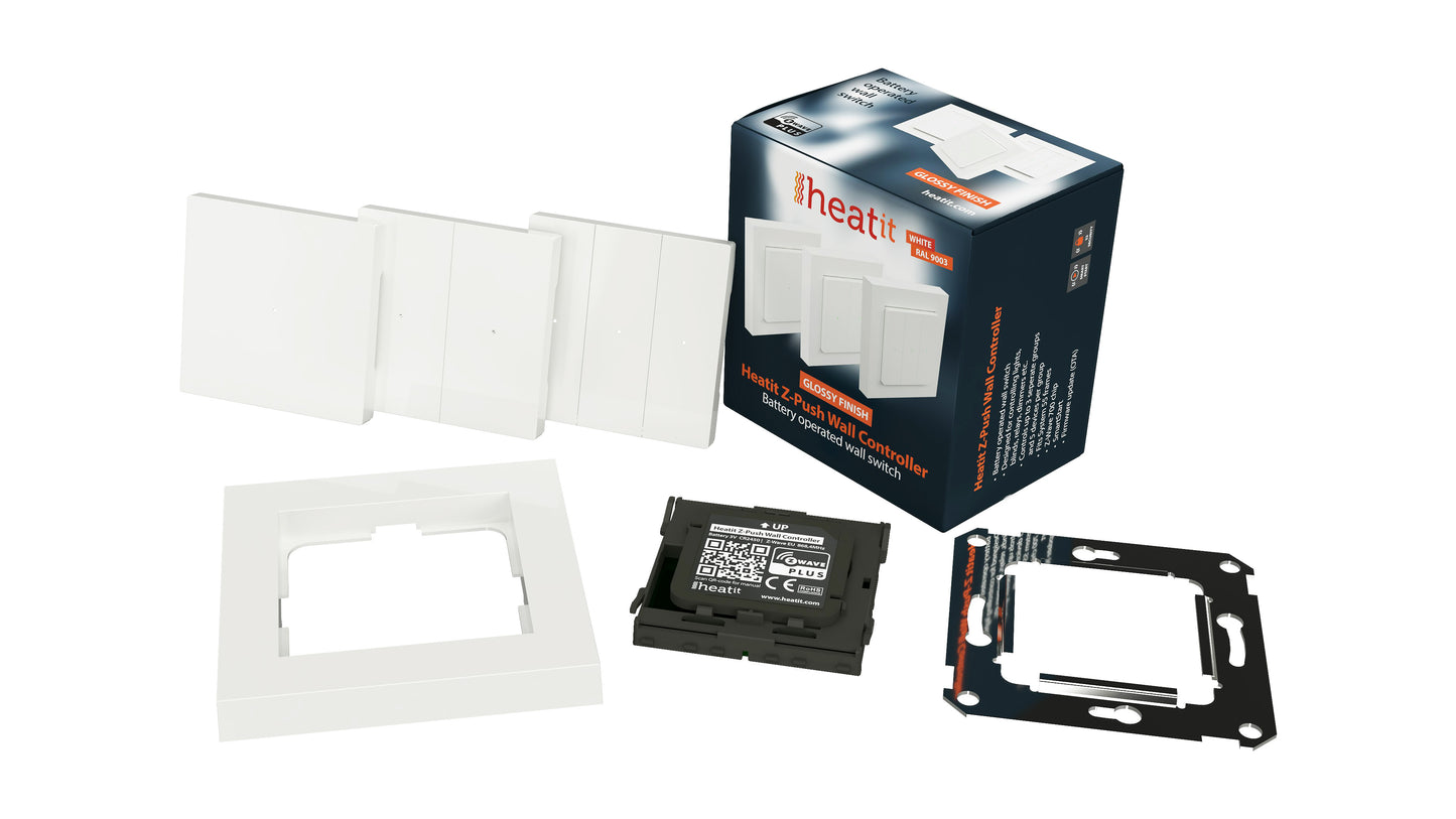 Painokytkin Z-Wave Heatit Z-Push Wall white Kuva - 5