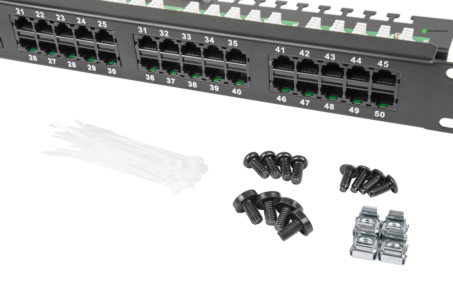 Paneeli-Kupari, puhelinpaneeli Puhelinpaneeli 50xRJ45 ISDN Cat.3 1U Kuva - 2