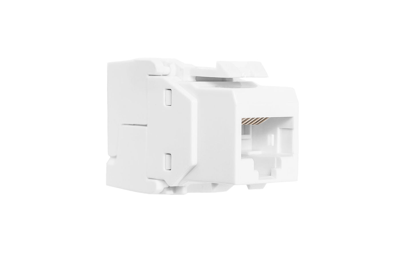 Liitin-Cat6 RJ45 UTP Keystone E-20080 Cat.6 UTP Työkaluton, valkoinen 12kpl/pkt