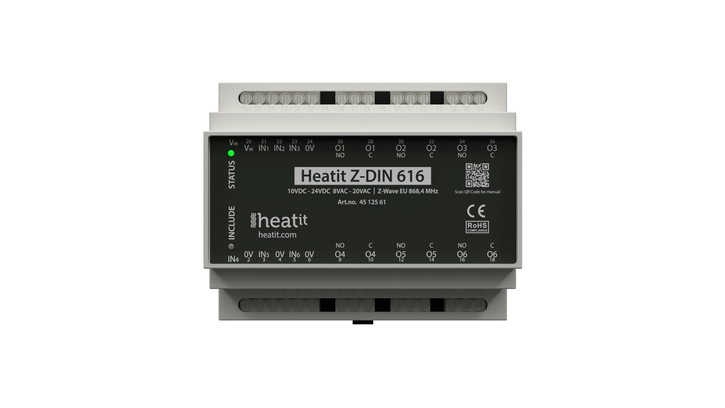 Releyksikkö Z-Wave Heatit Z-DIN 616-6x16A Kuva - 1