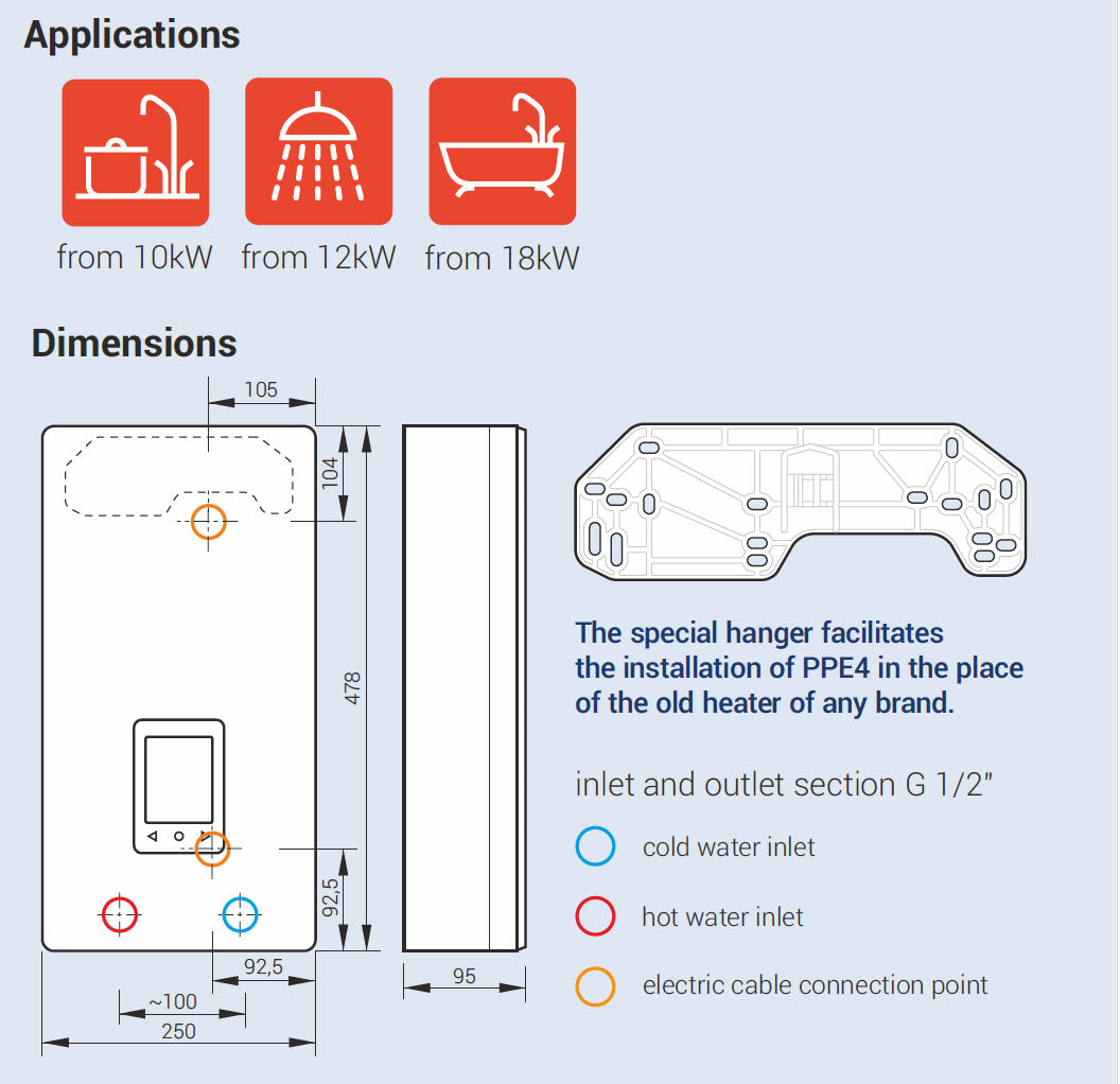 Läpivirtauslämmittimet PPE4M 10-24 kw Kuva - 3