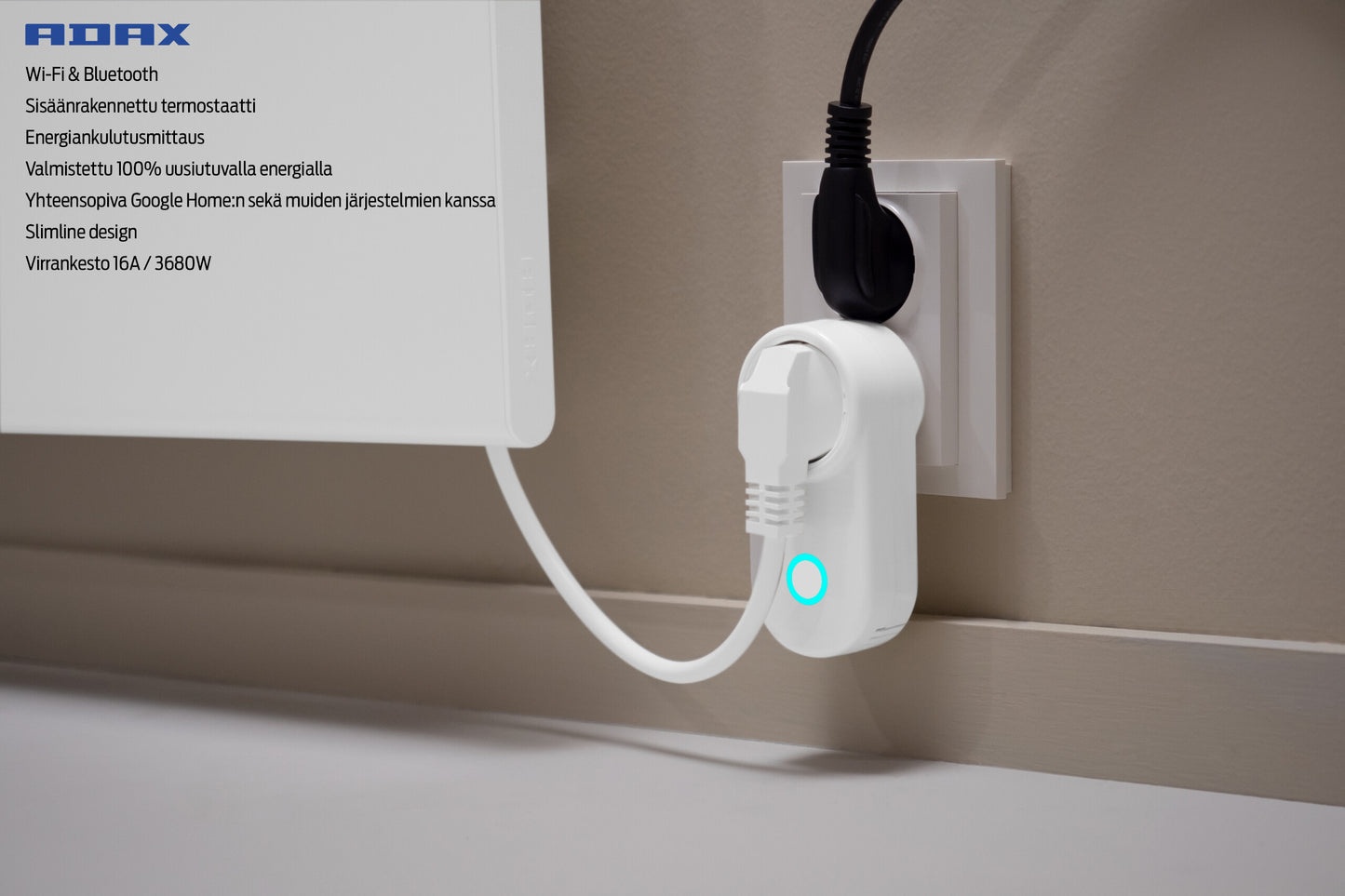 Adax Smart WiFi älypistorasia Smart plug with WiFi BT and buildin sensor Kuva - 4