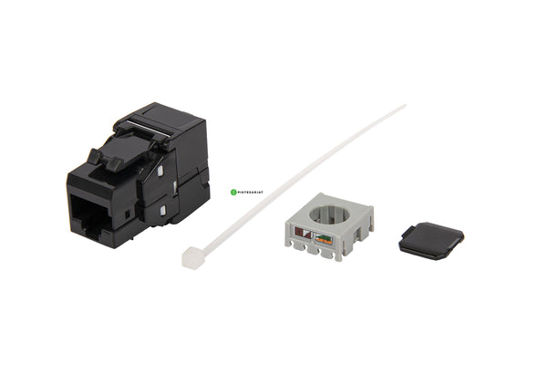 Liitin-Cat6 RJ45 UTP Keystone E-20081 Cat.6 UTP Työkaluton, musta 12kpl/pkt Kuva - 1