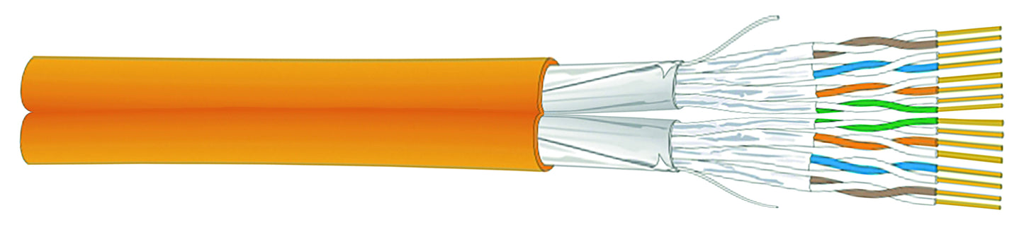 Tietoverkkokaapeli-Cat6a CU6552 siam Dca Cat.6a F/FTP FRNC/LS0H 2x4P Dca