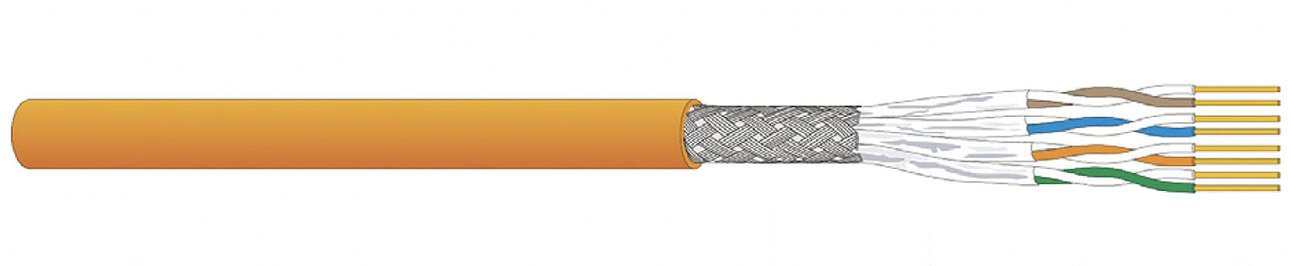 Tietoverkkokaapeli-Cat7a CU7120 Dca Cat.7a S/FTP FRNC/LS0H 4Px0,59 Dca