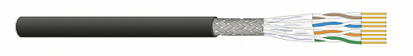Tietoverkkokaapeli-Cat6a CU7060 Out PE 500/1000m Cat.6a S/FTP 4Px0,55 Ulkoas. PE Fca