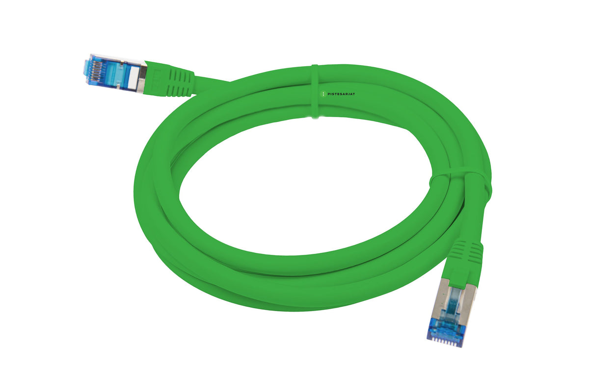 Kytkentäkaapeli-Cat6a superflex RJ45-RJ45 Cat.6a S/FTP Vihreä