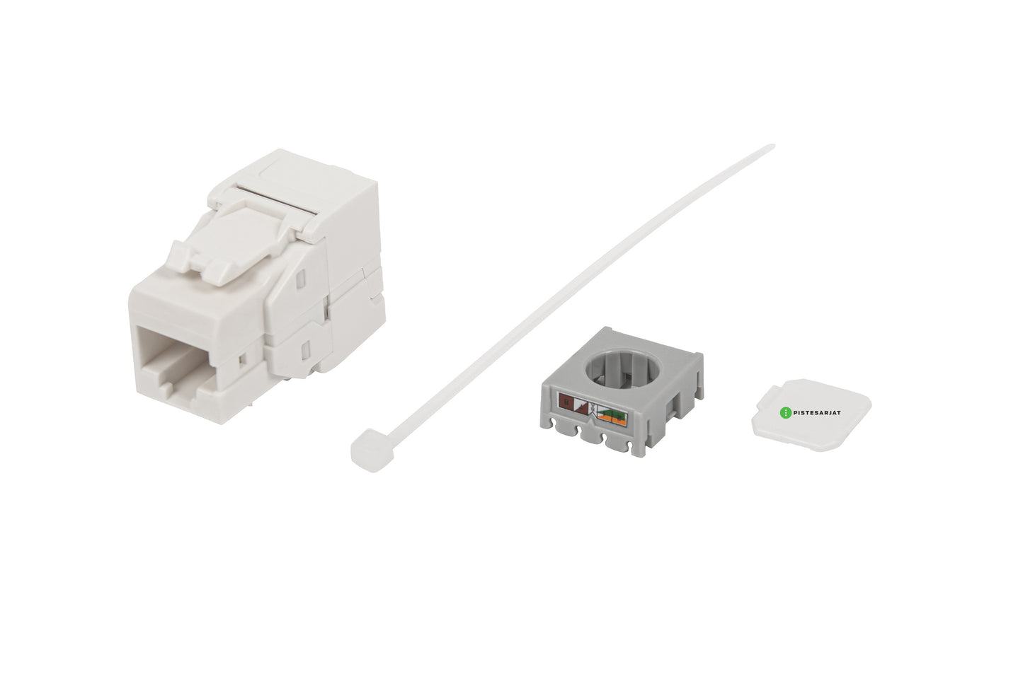 Liitin-Cat6 RJ45 UTP Keystone E-20080 Cat.6 UTP Työkaluton, valkoinen 12kpl/pkt