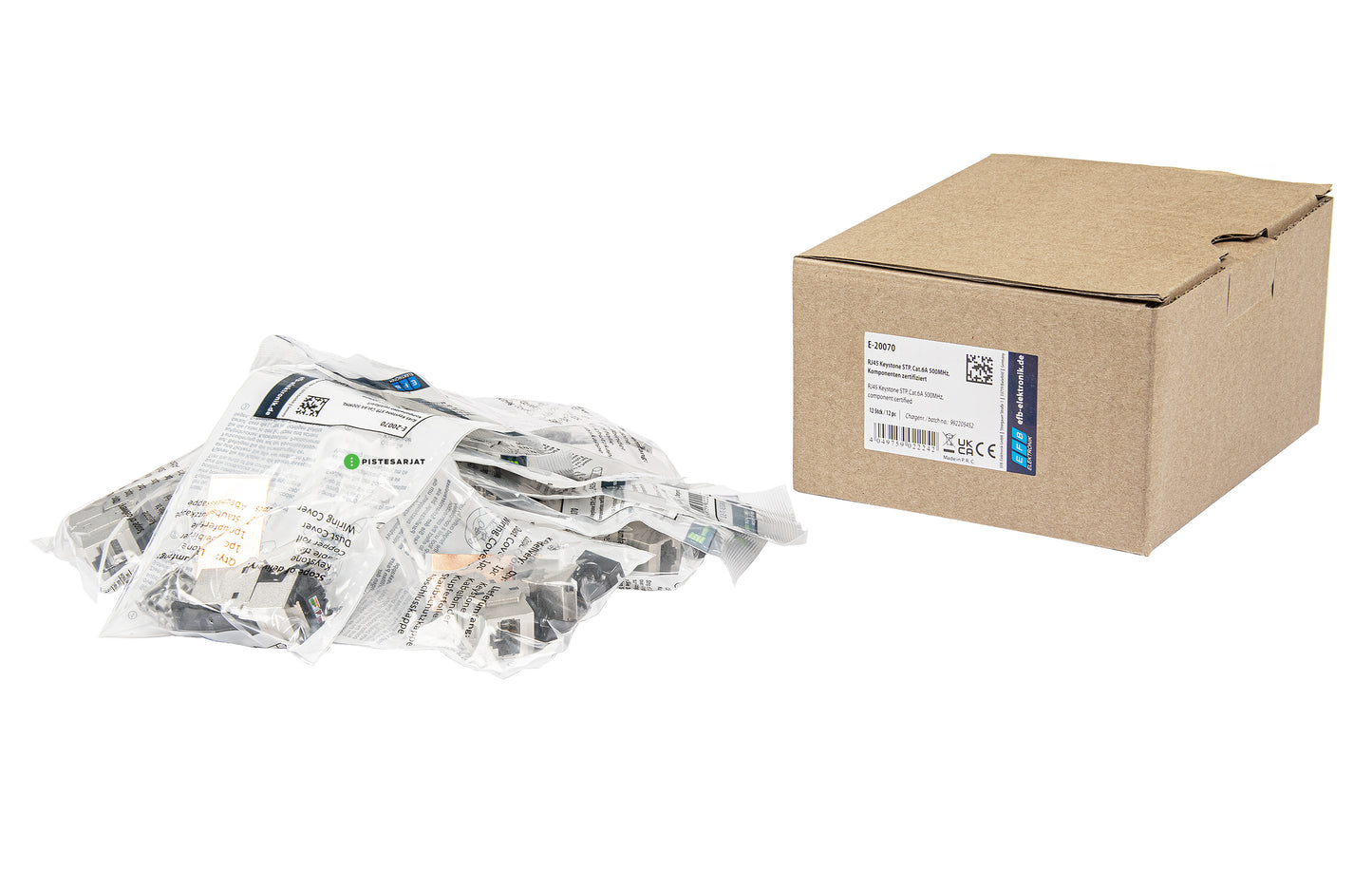 Liitin-Cat6a RJ45 STP Keystone Cat.6a STP,työkaluton EFB (12kpl/pkt)