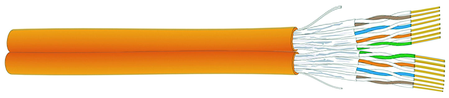 Tietoverkkokaapeli-Cat6a CU6502 Cca siam Cat.6a U/FTP FRNC/LS0H 2x4P Cca