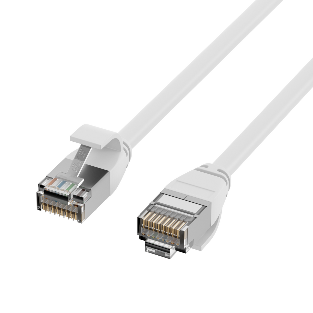 Kytkentäkaapeli-Cat6a Ultraflex 4mm RJ45-RJ45 Cat.6a U/FTP Valkoinen Kuva - 2
