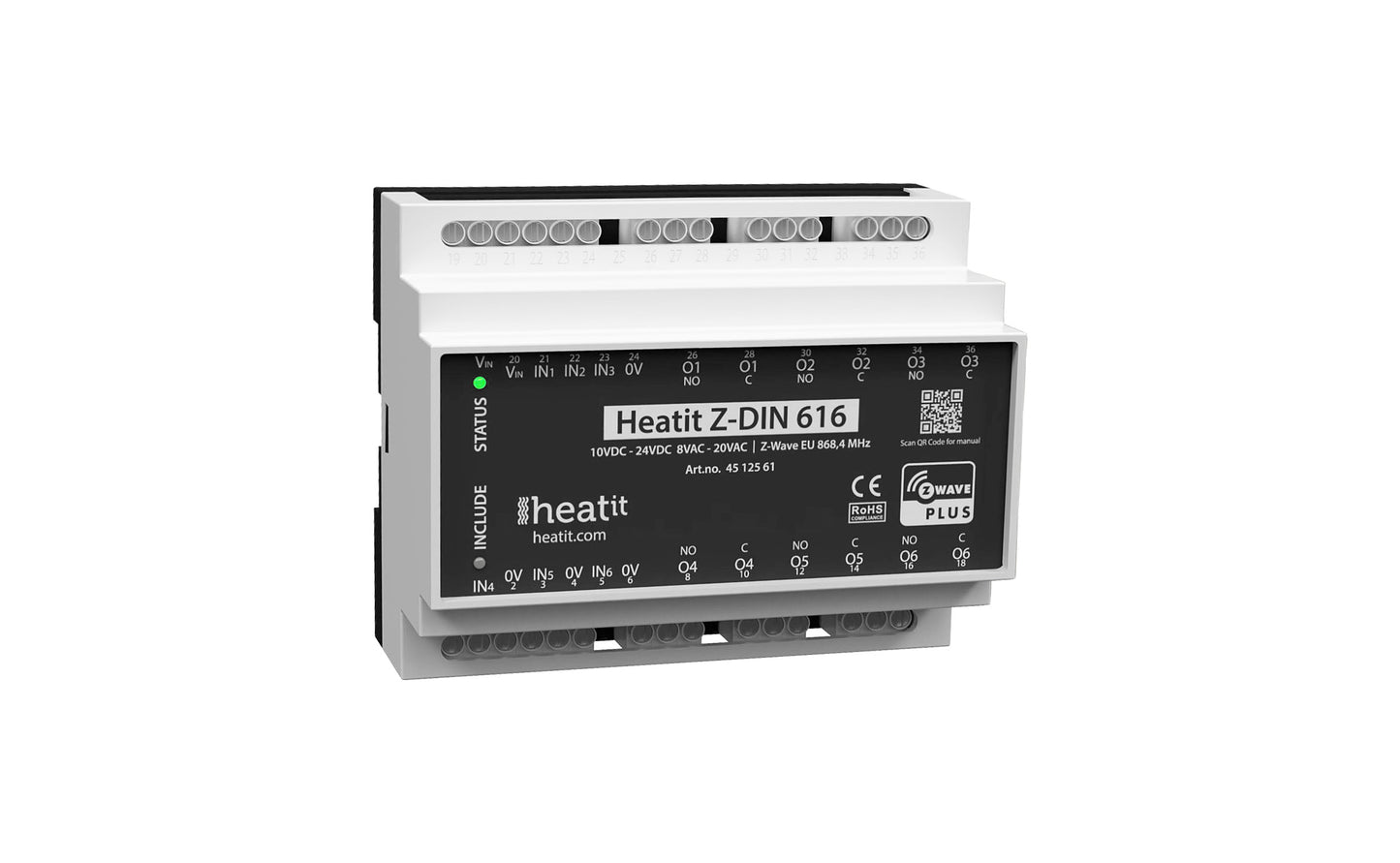 Releyksikkö Z-Wave Heatit Z-DIN 616-6x16A