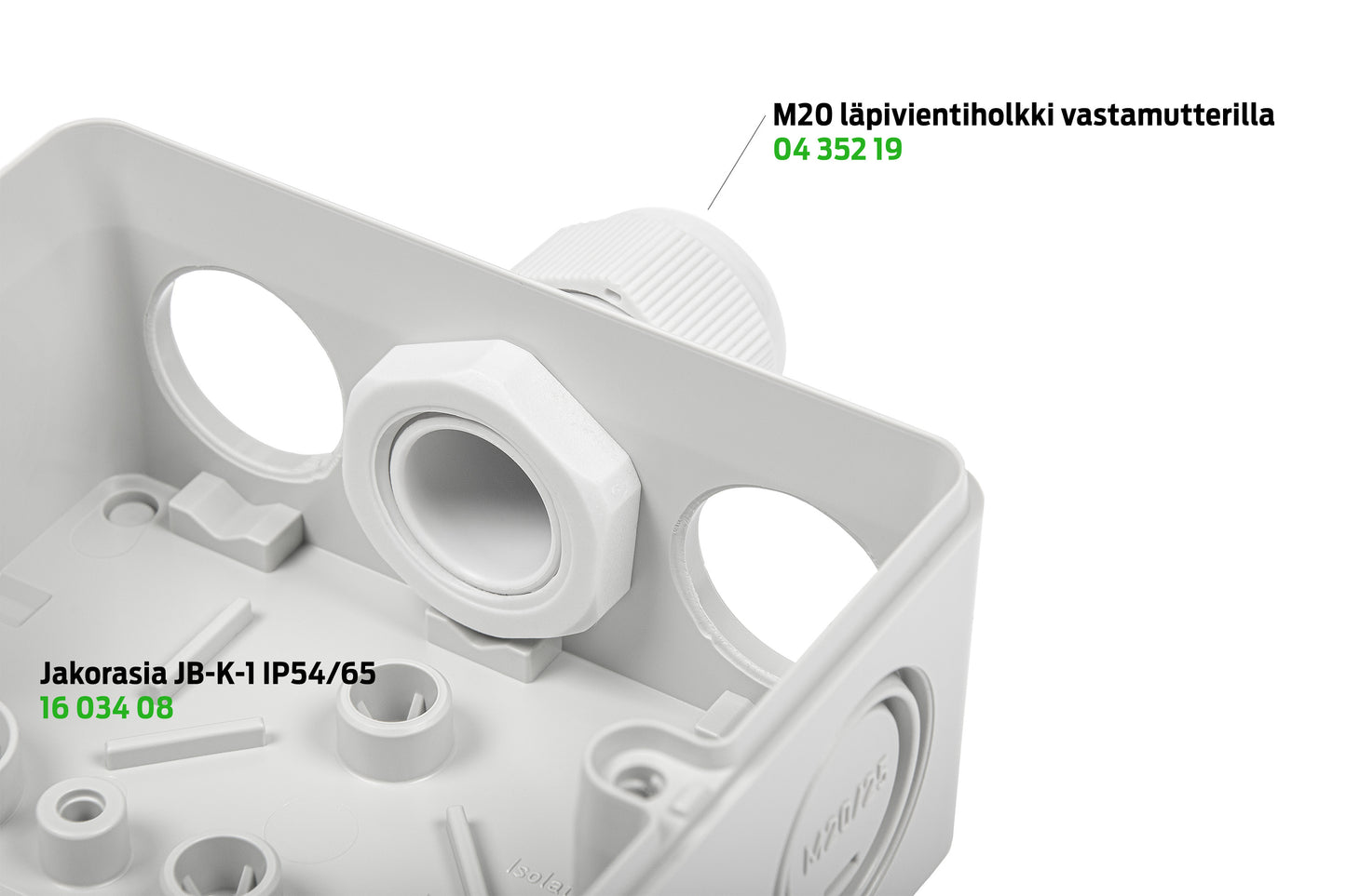 JB-K rasiaan M20-holkki + vastamutteri Kuva - 3