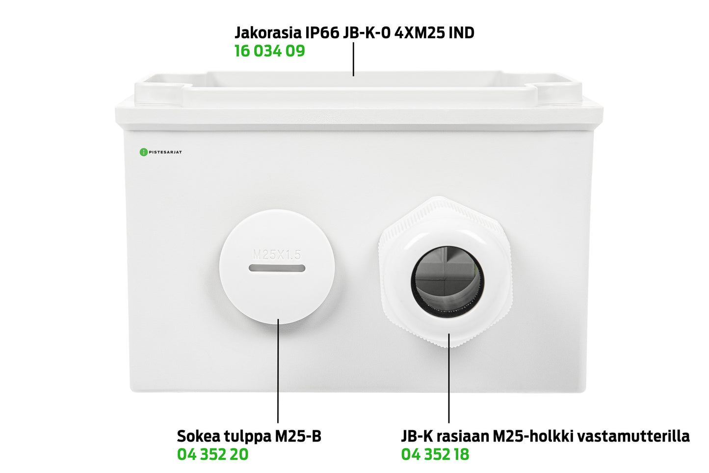 Syötön läpivienti M25-holkki + vastamutteri Kuva - 4