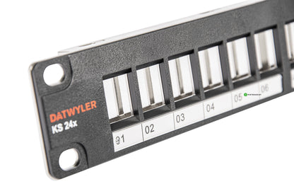 Paneeli-kupari FTP, ei liittimiä KS 24x 19" 1U musta Keystone Kuva - 2