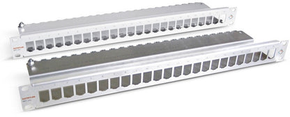 Paneeli-kupari STP, ei liittimiä "MS/TERA" MS&PS 24x 19" 1U l.grey 185840 Kuva - 1