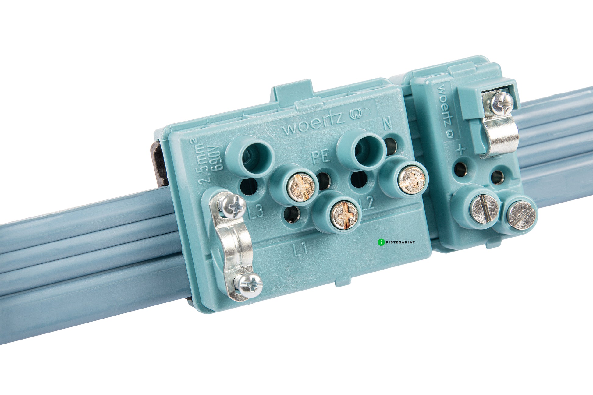 DALI-liitäntärasia 3-napainen + väyläliitäntä 3G2,5mm²+2x1,5mm² lattakaapelille Kuva - 2