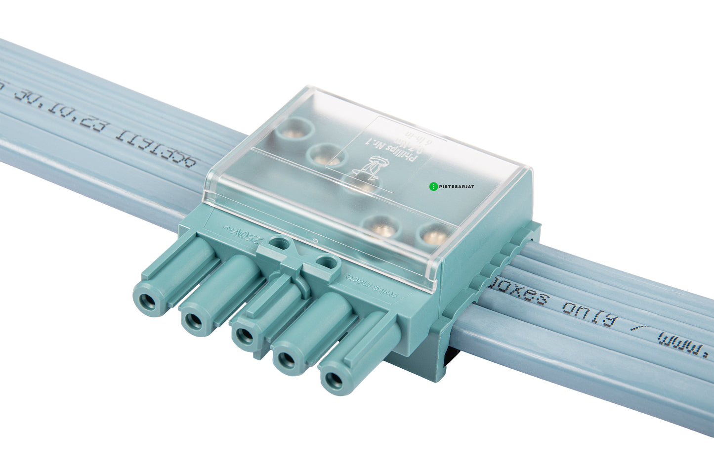 DALI-haaroitusrasia 5-napainen, 1 vaihe (L1/L2/L3) + N +PE + väylä Kuva - 1