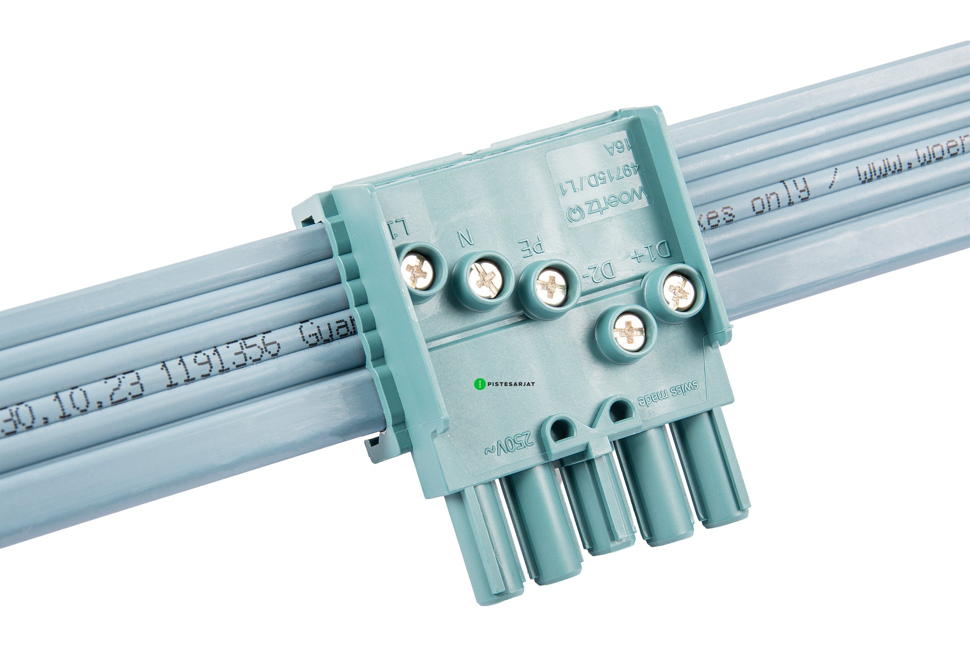 DALI-haaroitusrasia 5-napainen, 1 vaihe (L1/L2/L3) + N +PE + väylä Kuva - 2