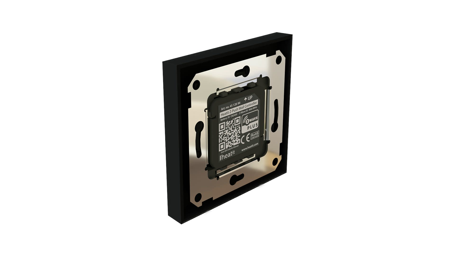Painokytkin Z-Wave Heatit Z-Push Wall black Kuva - 5