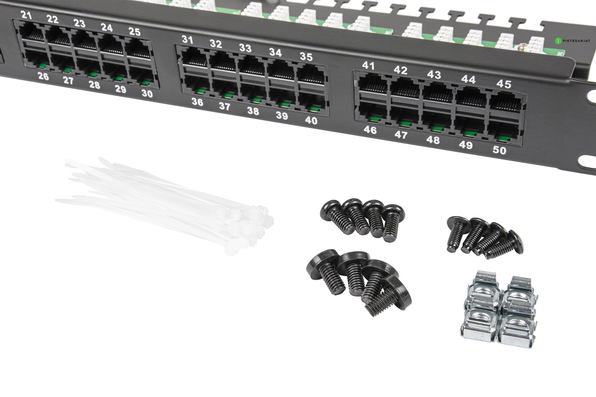 Paneeli-Kupari, puhelinpaneeli Puhelinpaneeli 50xRJ45 ISDN Cat.3 1U Kuva - 2