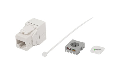 Liitin-Cat6 RJ45 UTP Keystone E-20080 Cat.6 UTP Työkaluton, valkoinen 12kpl/pkt Kuva - 1