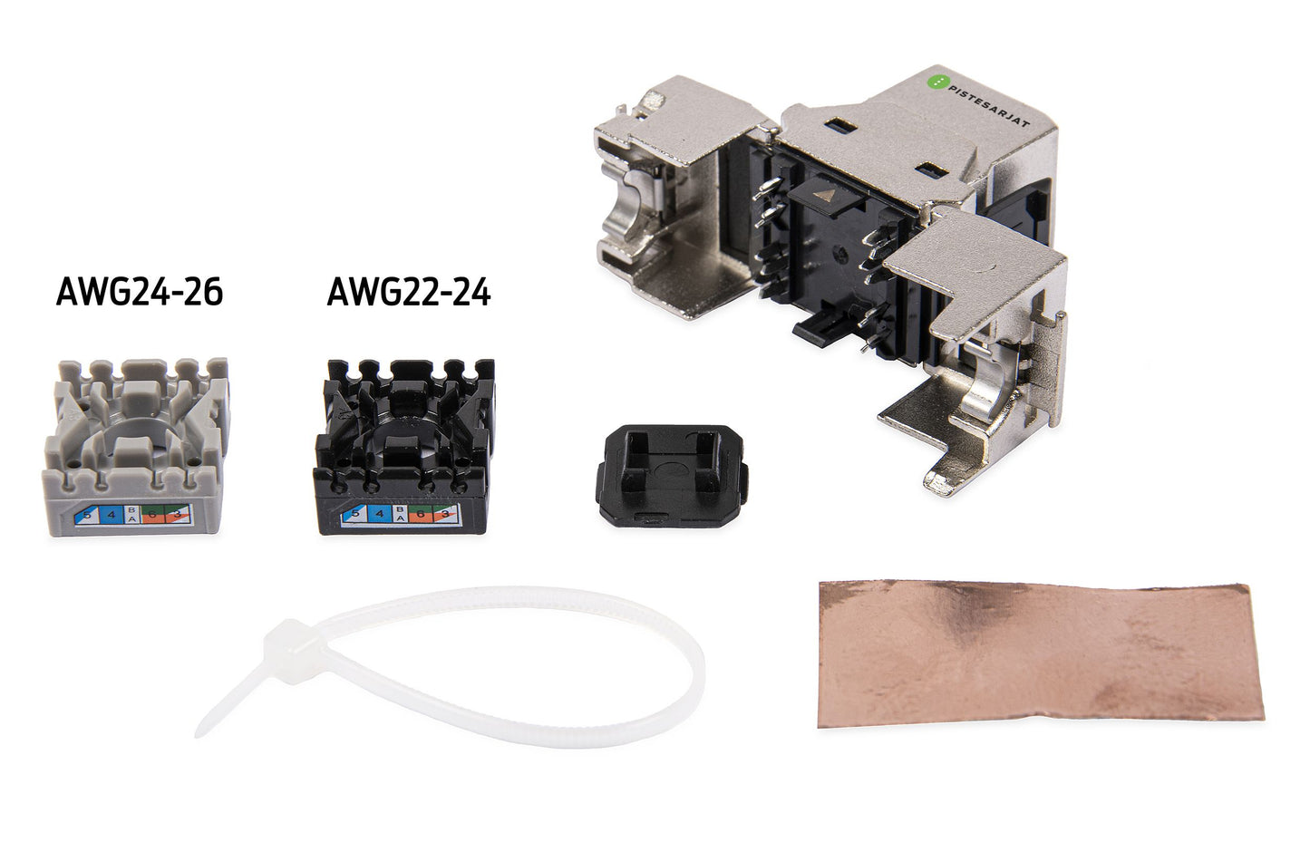 Liitin-Cat6a RJ45 STP Keystone Cat.6a STP,työkaluton EFB (12kpl/pkt) Kuva - 1