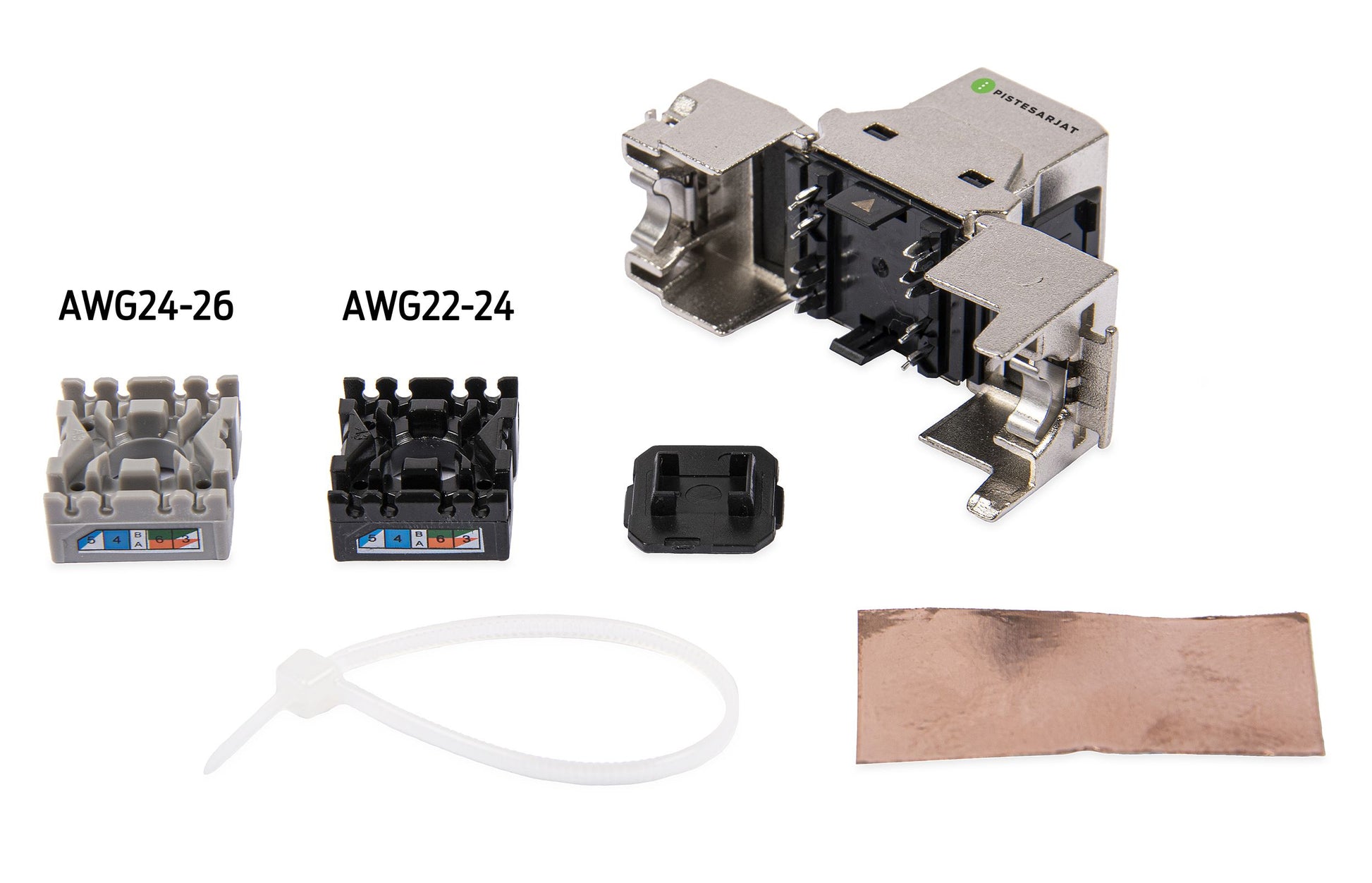 Liitin-Cat6a RJ45 STP Keystone Cat.6a STP,työkaluton EFB (12kpl/pkt) Kuva - 1