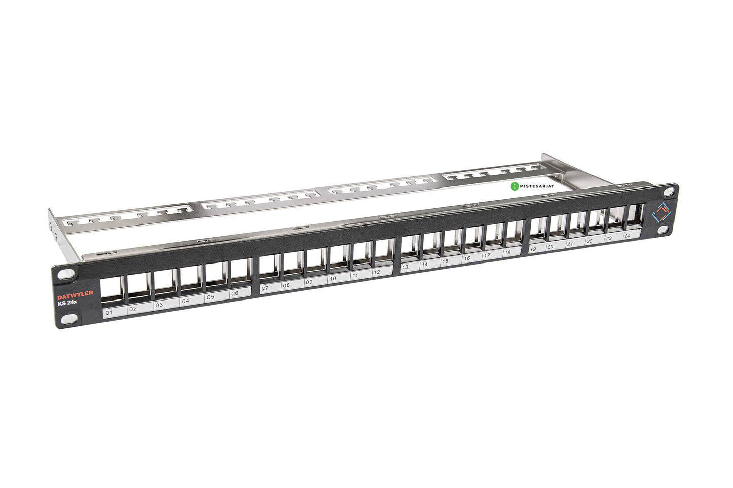Paneeli-kupari FTP, ei liittimiä KS 24x 19" 1U musta Keystone