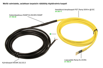 Itsesäätyvä lämpökaapeli PST Ramp 50W/m @10C Kuva - 3