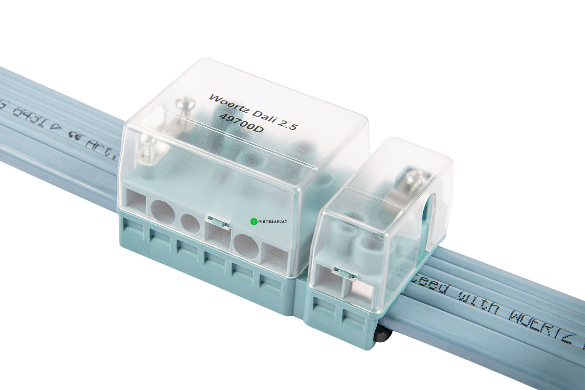 DALI-liitäntärasia 5-napainen + väyläliitäntä 5G2,5mm²+2x1,5mm² lattakaapelille Kuva - 1