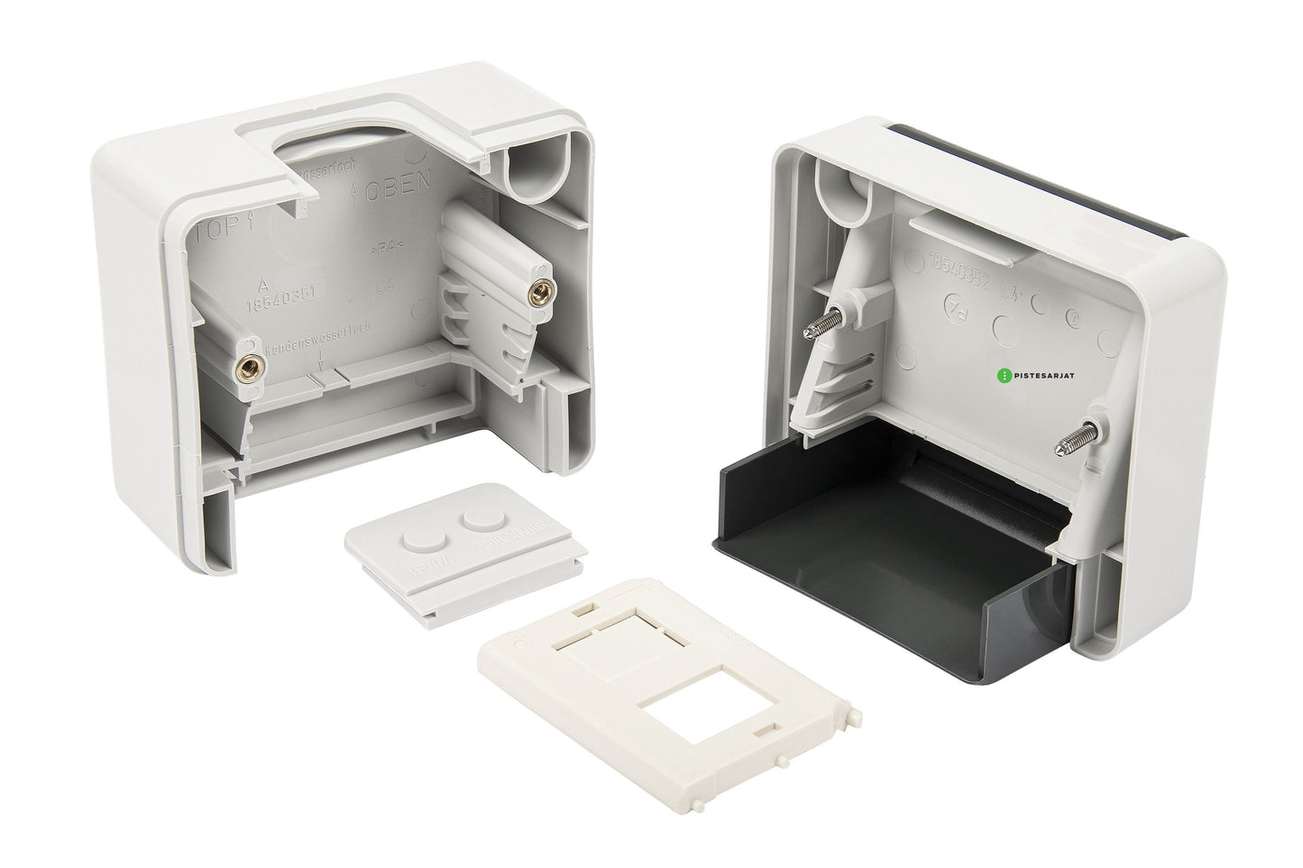 Pintarasia IP44, 2xRJ45 EiLiit. IP44 AP Outlet Keystoneclip Kuva - 2