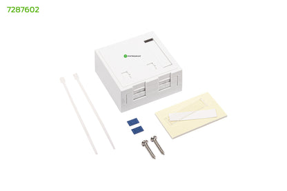 Pintarasia, 2xRJ45, Ei liit., pölys Surface mount box 2x Keystone