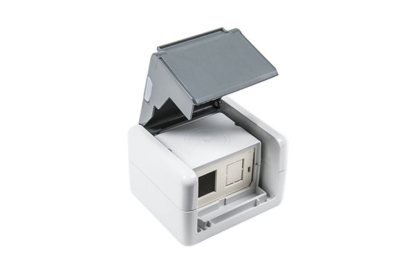 Pintarasia IP44, 2xRJ45 EiLiit. IP44 AP Outlet Keystoneclip Kuva - 1