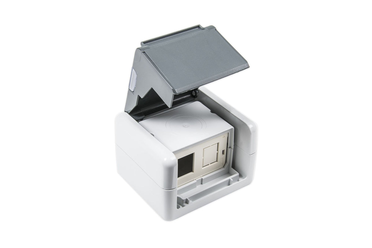 Pintarasia IP44, 2xRJ45 EiLiit. IP44 AP Outlet Keystoneclip Kuva - 1