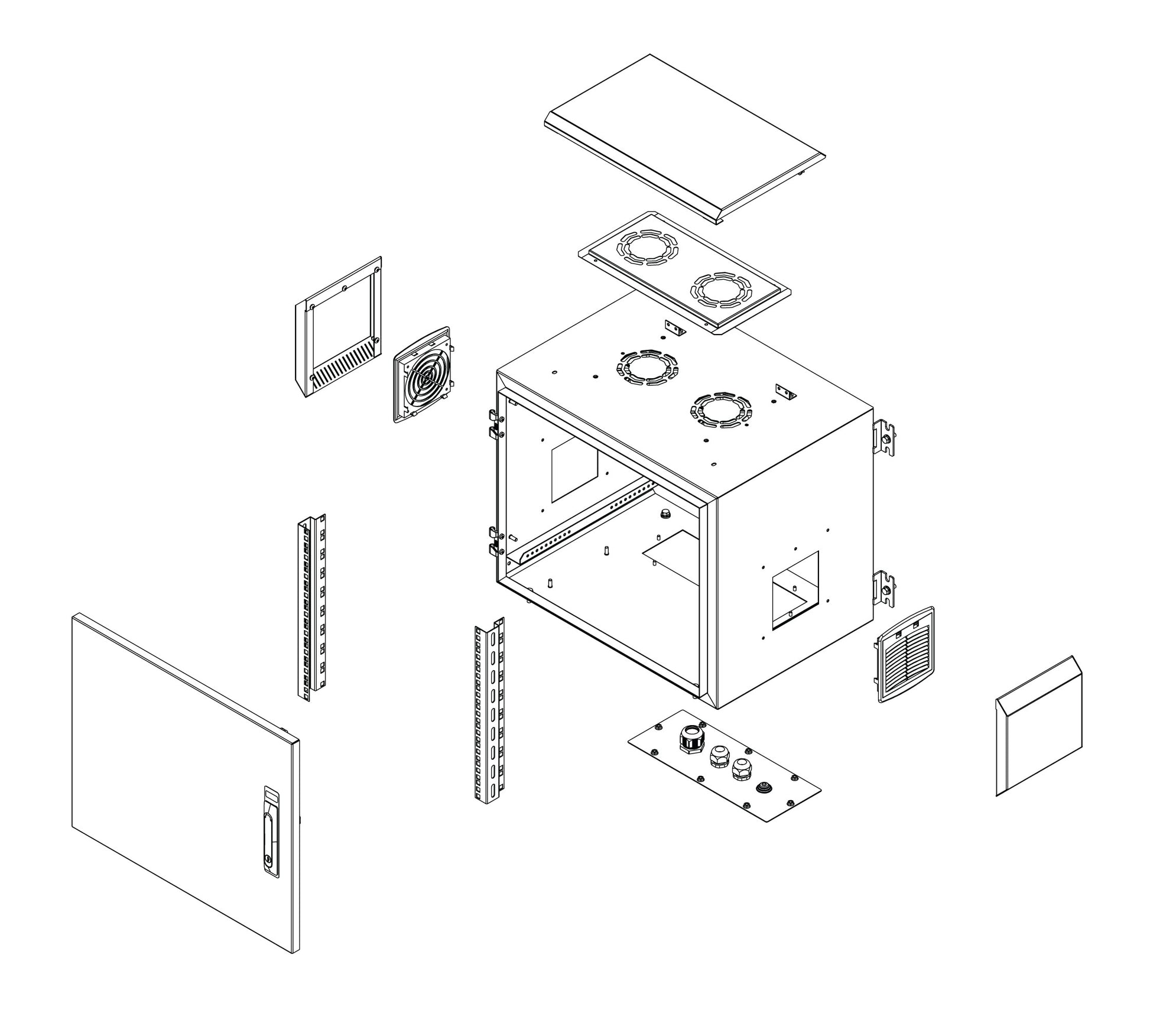 PST RACK IP55 Seinäkaapit 7-16U Kuva - 5