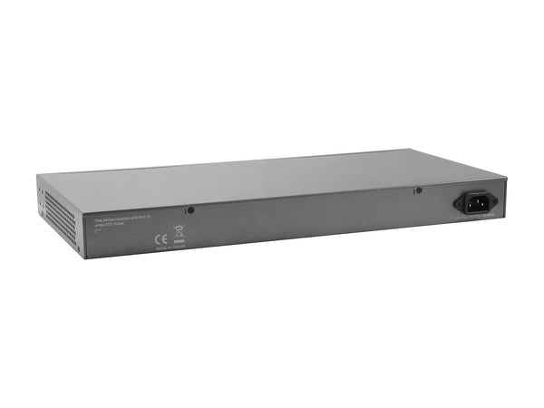 PoE Kytkin Gigabit 24P RJ45/2xSFP 370W 10/100/1000 Mbps 19" Kuva - 1
