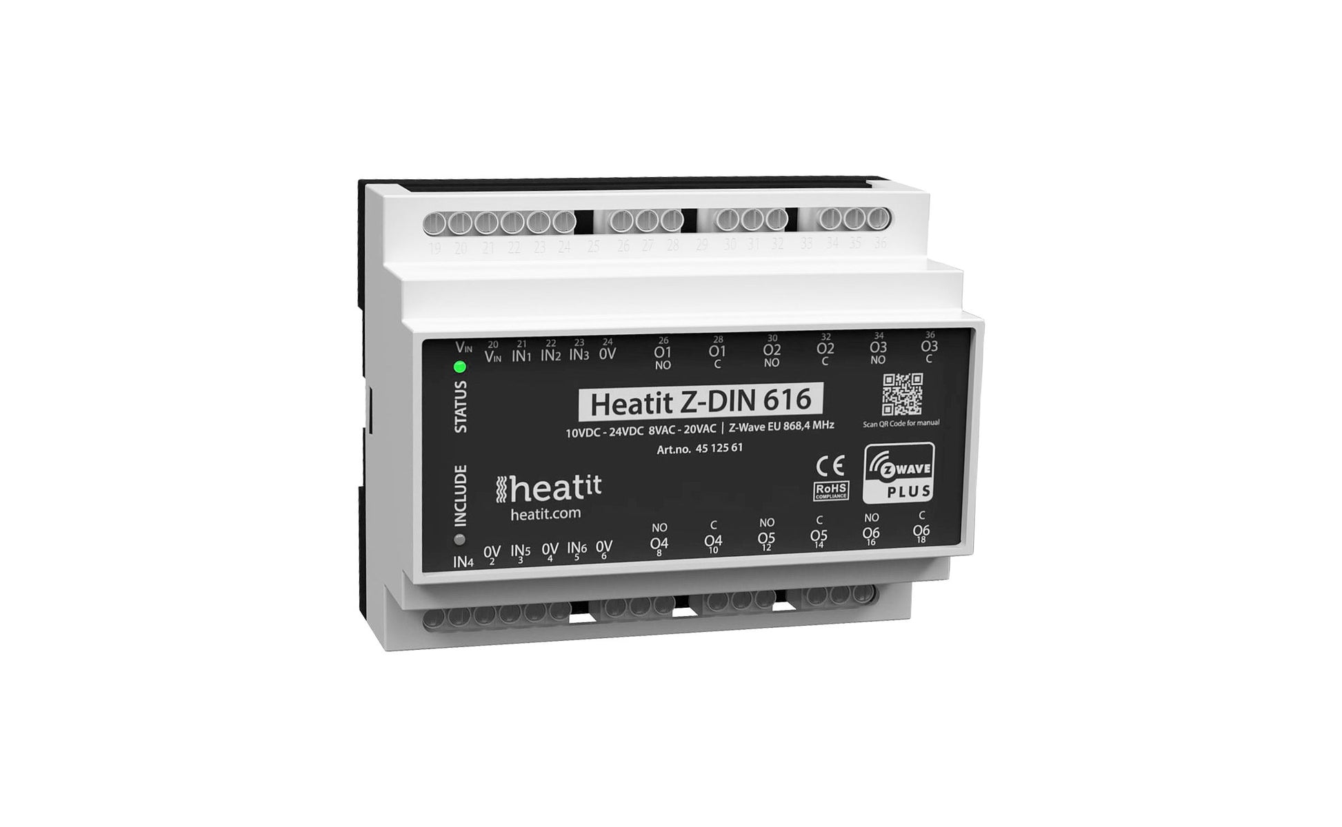 Releyksikkö Z-Wave Heatit Z-DIN 616-6x16A