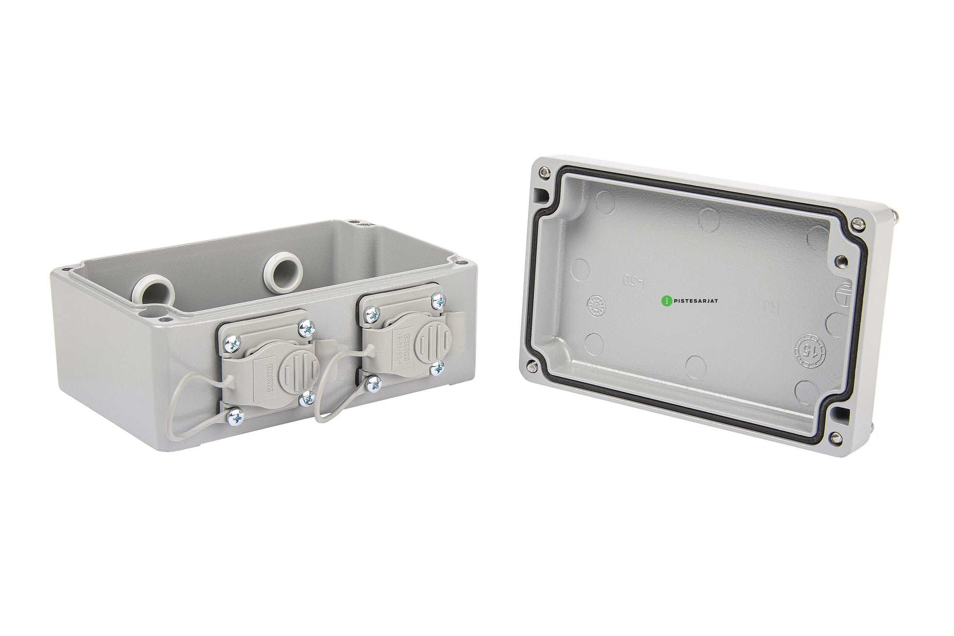 Pintarasia IP67, 2xRJ45, EiLiit. IP67 Outlet Keystone, Aluminium Kuva - 1