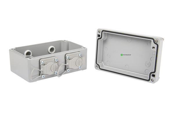 Pintarasia IP67, 2xRJ45, EiLiit. IP67 Outlet Keystone, Aluminium Kuva - 1