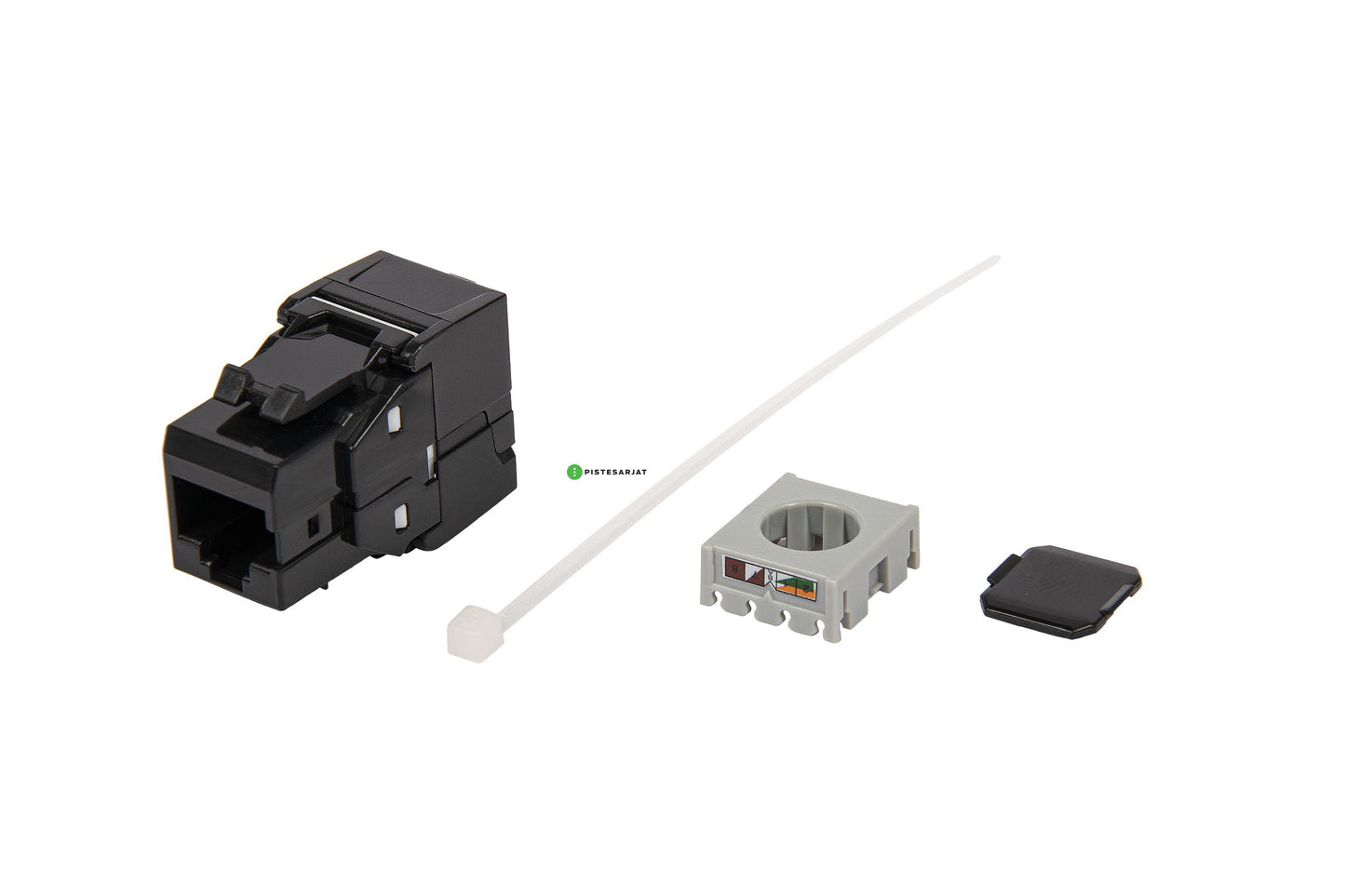 Liitin-Cat6 RJ45 UTP Keystone E-20081 Cat.6 UTP Työkaluton, musta 12kpl/pkt Kuva - 1