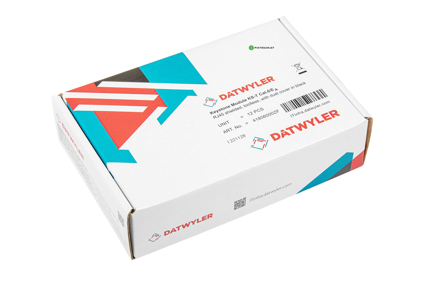 Liitin-CAT6a RJ45 STP Keystone KS-T Cat.6a/Ea STP työkaluton 12kpl/pkt Kuva - 5