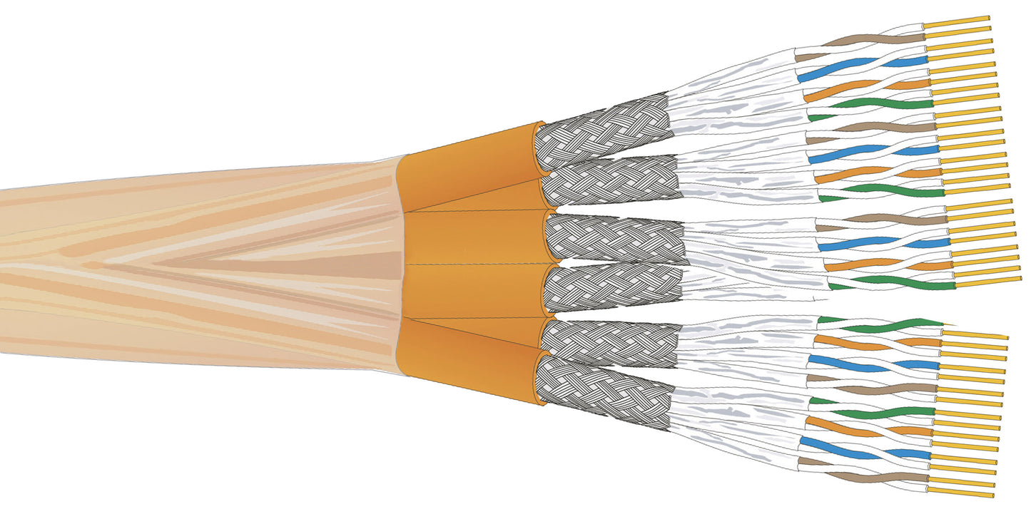 Tietoverkkokaapeli-Cat7 CU7002 6x4Px0,57 Dca Cat.7 S/FTP 6x4P FRNC/LS0H Dca