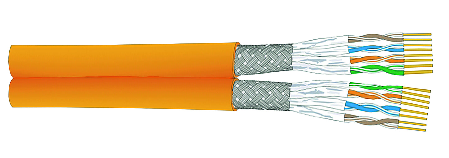 Tietoverkkokaapeli-Cat7 CU7080 siam Dca Cat.7 S/FTP FRNC/LS0H 2x4P Dca