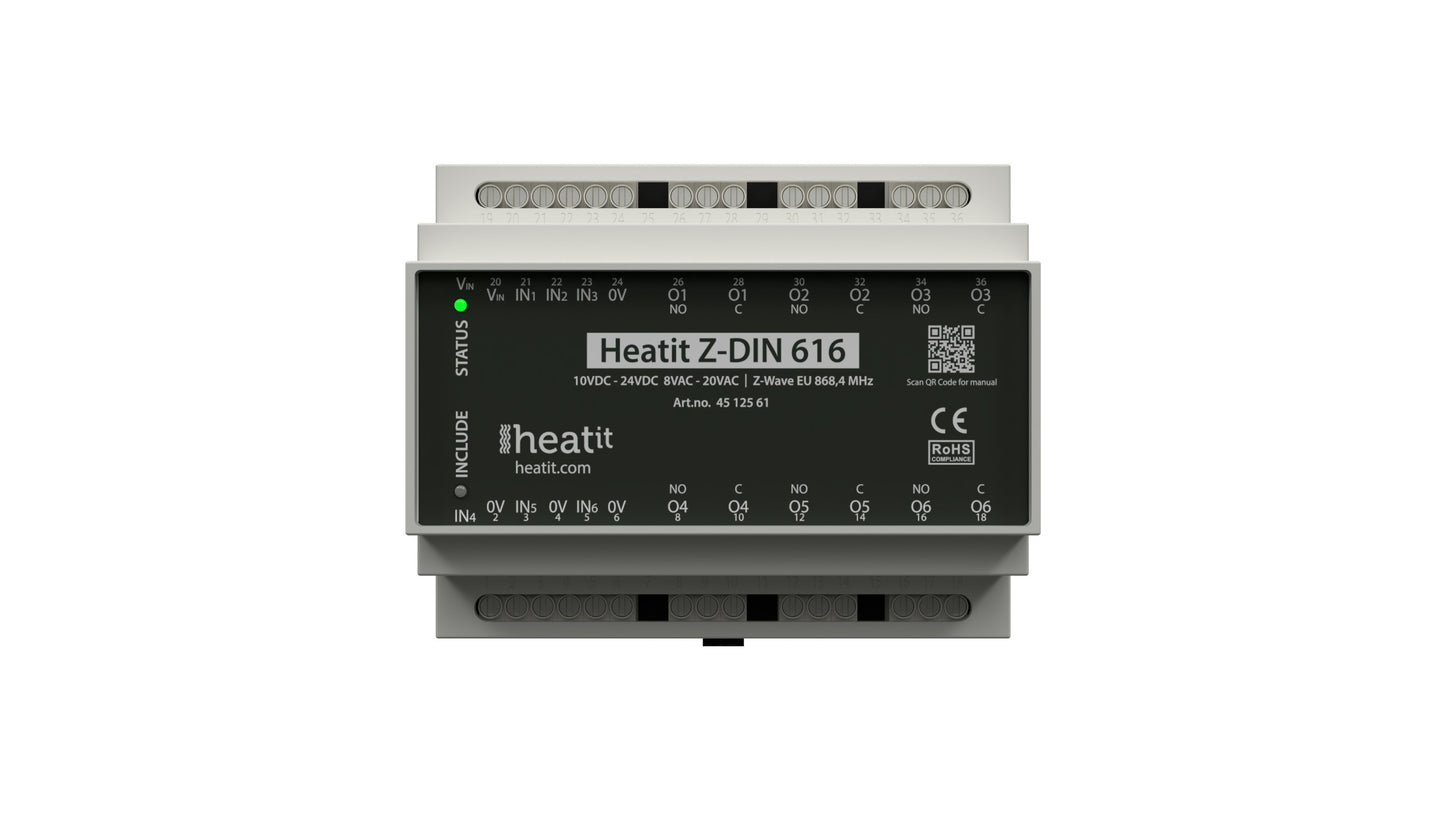 Releyksikkö Z-Wave Heatit Z-DIN 616-6x16A Kuva - 1