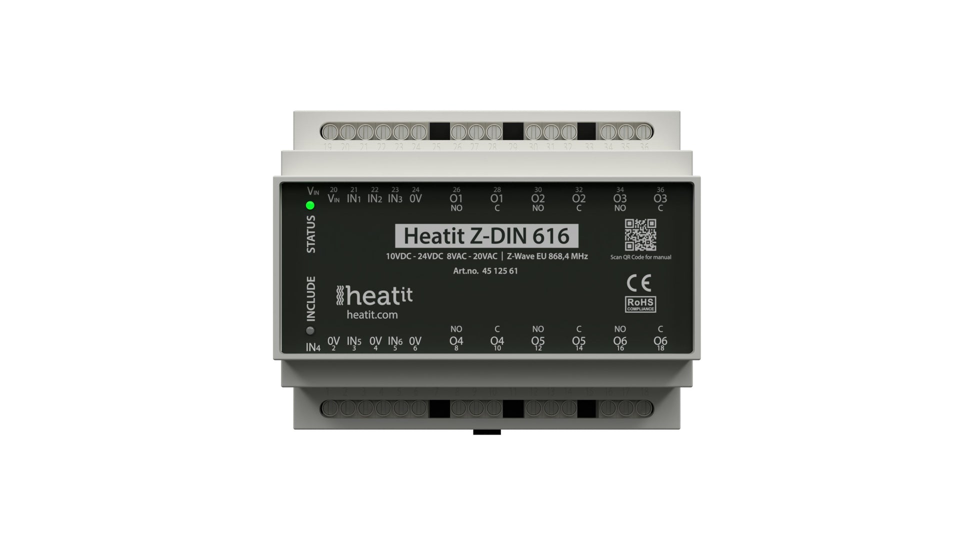 Releyksikkö Z-Wave Heatit Z-DIN 616-6x16A Kuva - 1