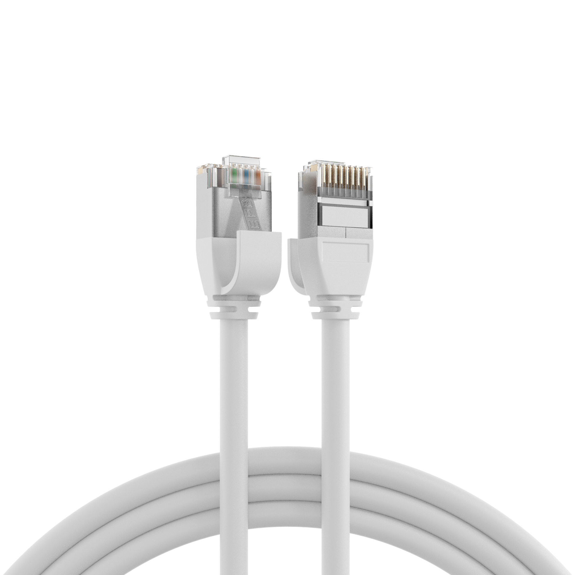 Kytkentäkaapeli-Cat6a Ultraflex 4mm RJ45-RJ45 Cat.6a U/FTP Valkoinen Kuva - 1