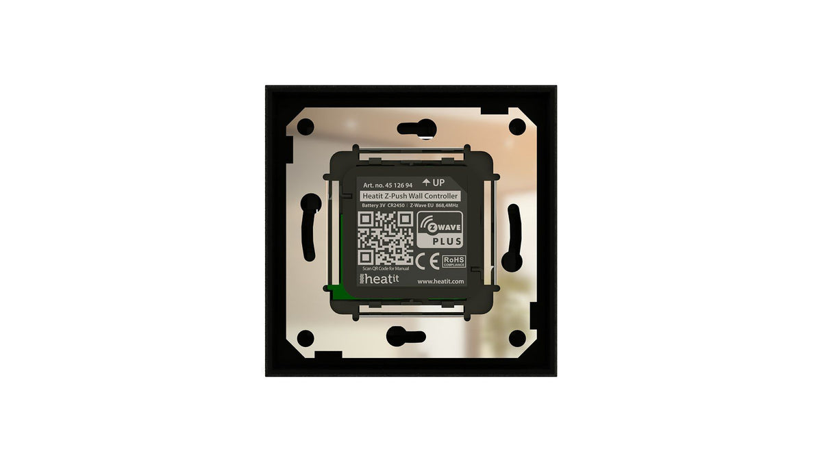 Painokytkin Z-Wave Heatit Z-Push Wall black Kuva - 6