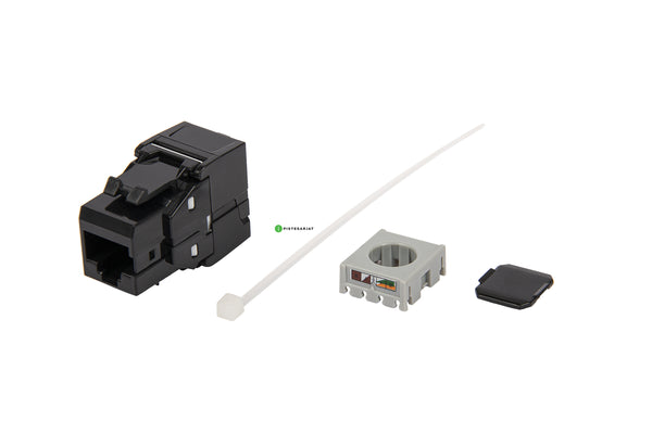 Liitin-Cat6 RJ45 UTP Keystone E-20081 Cat.6 UTP Työkaluton, musta 12kpl/pkt Kuva - 1